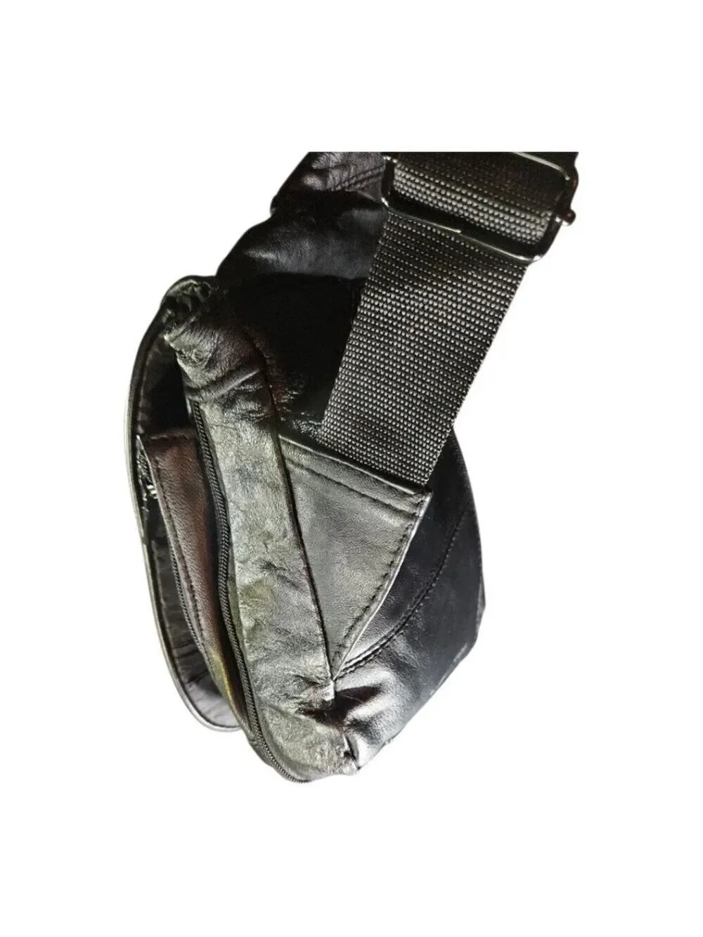 Vintage DB Design Black Leather Crossbody Bag One Size